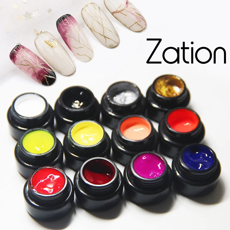 

Zation Nail Painting Glue Pull Line Carved Profession Colour Nail Polish for Manicure Decoration Drawing Wire Spider Nail Gel