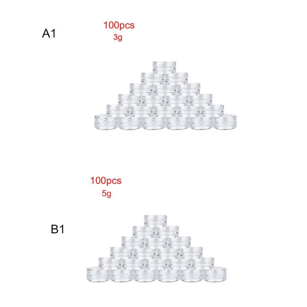 100 шт 3g 5g Мини-пустая бутылка для многоразового использования Портативный косметический банки, бутылки для век Контур для лица для губ