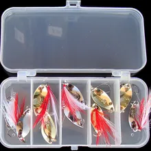 Лот 10 шт. из металла Блесен бас ложка рукоятки приманки Морской снасти Крючки безопасности и выживания Z920