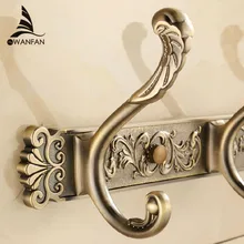 Бесплатная Доставка стене Ванной Резьба Античный одеяние крючки 4-8 Ряд Крюк вешалка дверь крючки для аксессуары для ванной комнаты HA-26F