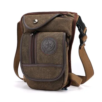 

High Quality Men Canvas/Nylon Drop Leg Bag Multipurpose Waist Fanny Pack Belt Bags Travel Motorcycle Ride Messenger Shoulder Bag
