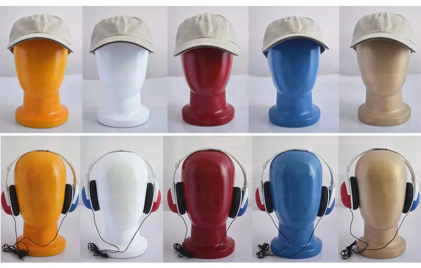 Hat hair show mannequin head Headphone display stand 5Colorin