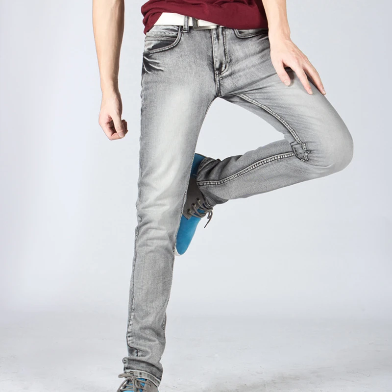 

New pattern men popular jeans men's slim jeans straight casual pants wash simple male long trousers cotton denim jeans for man