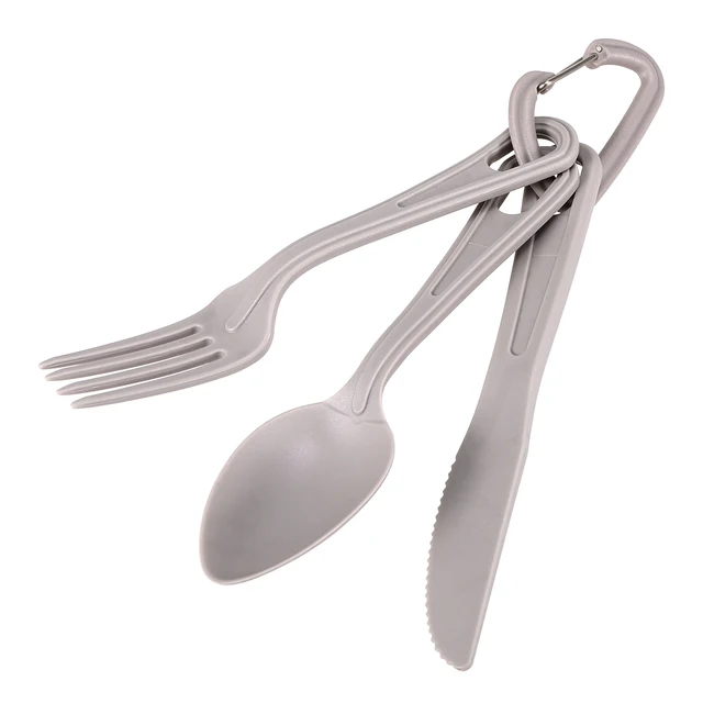Pocket Fork Spoon Cutter BPA Free Tableware Ultralight Plastic Flatware Kit Home Kitchen Camping Picnic Hiking Travel Cutlery