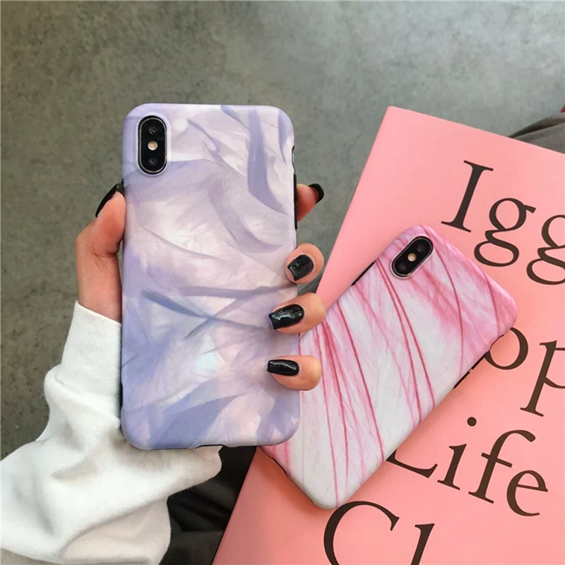 Мягкий двухцветный чехол для телефона с перьями холодного ветра iphone 6 6S 7 8 Plus