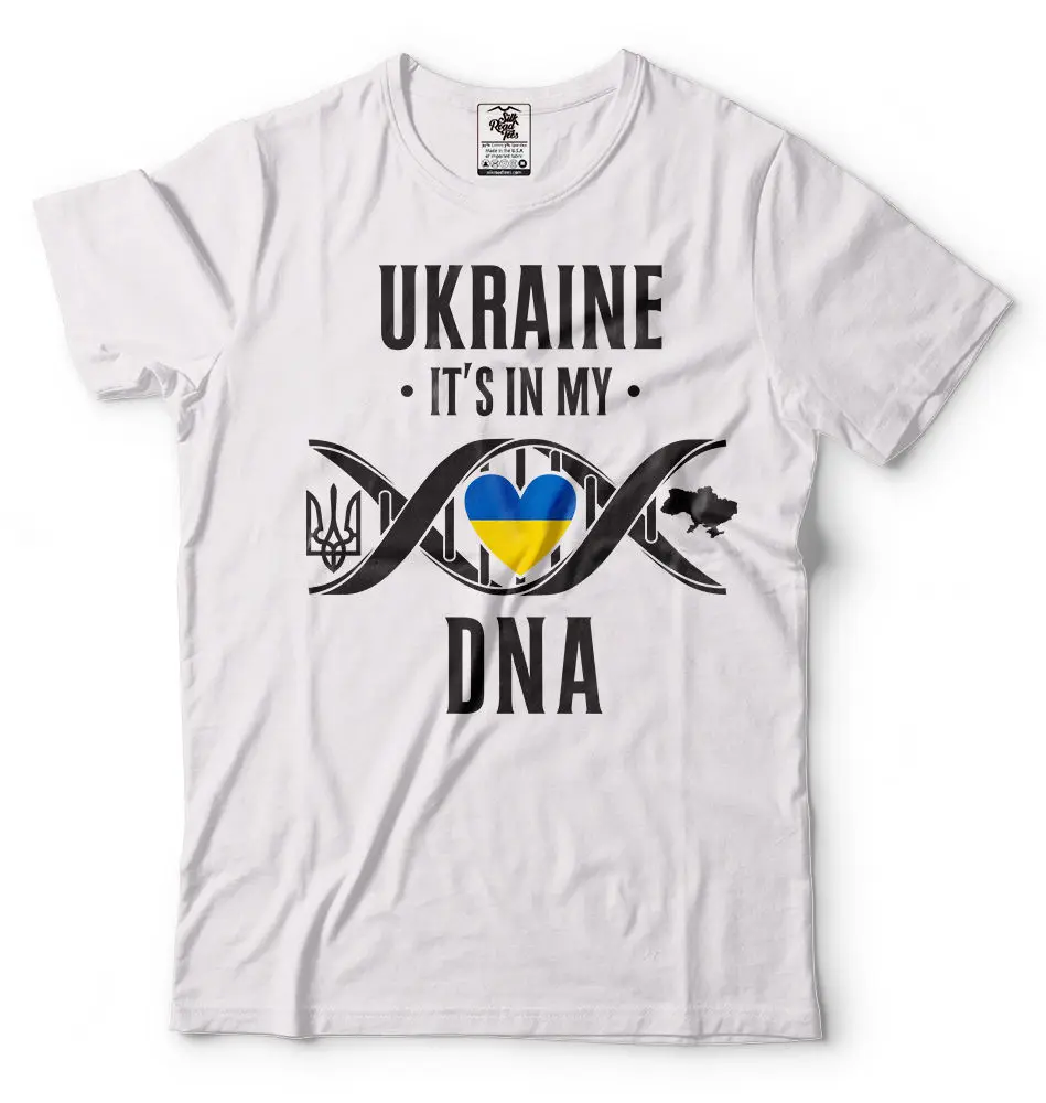 Летняя футболка с украинской символикой украинский футболка Украины находится в моем ДНК футболка украинский рубашка; футболка с о-образным вырезом - Цвет: 1