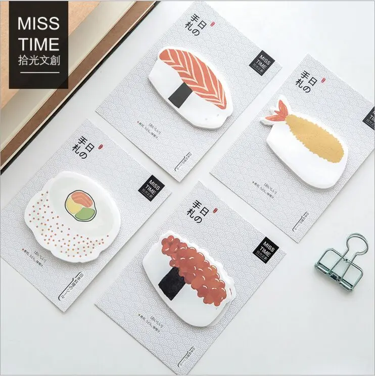 30Pcs Pack Sushi font b Food b font Shape Memo Pad Self Adhesive Sticky Notes Post