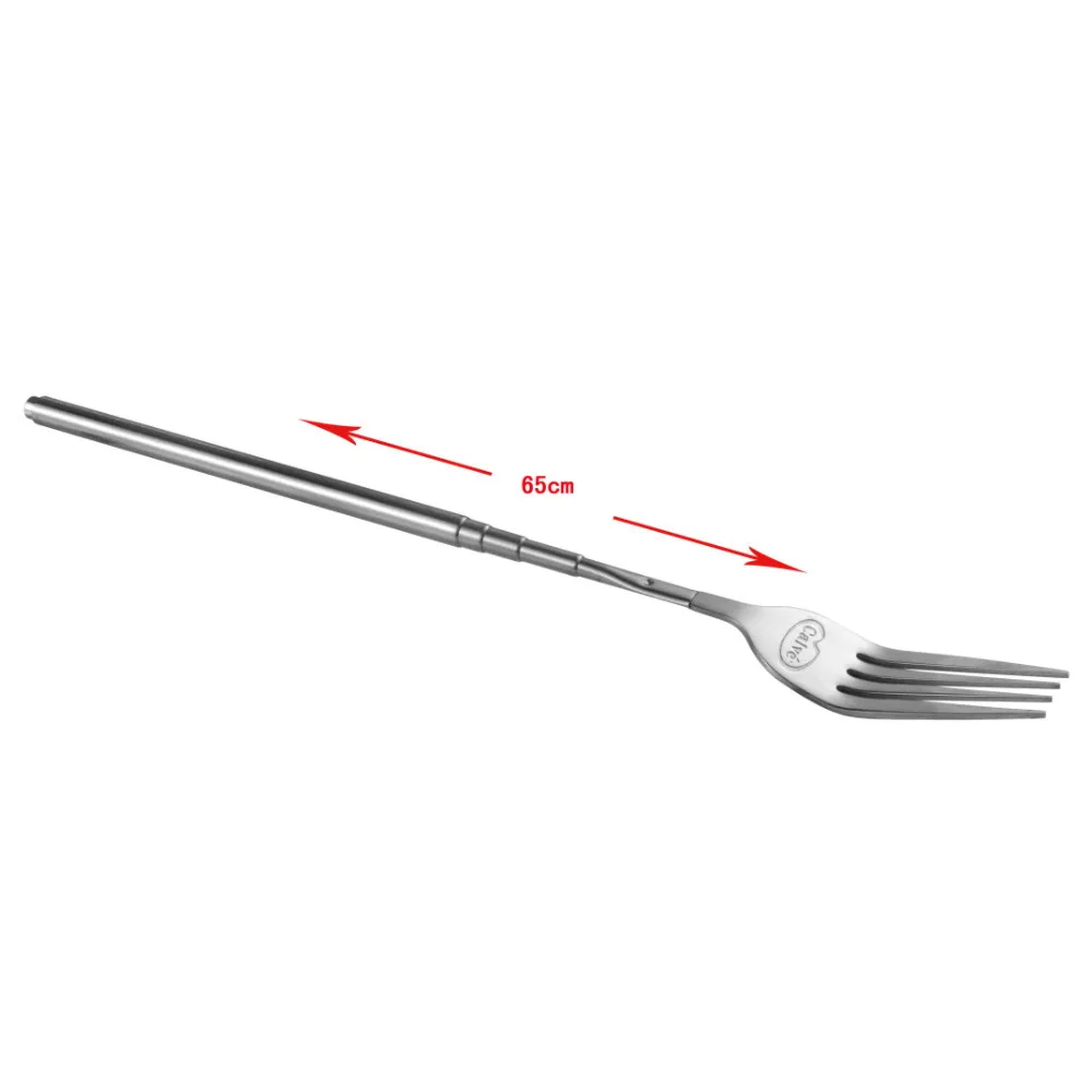 Novelty Telescopic Extendable Dinner Long Fork Cutlery Food Steak Forkin Forks from Home