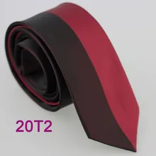 Yibei Coachella связи Для мужчин уменьшают Галстук Дизайн черный и красный половина вертикальные полосы микрофибры жаккард Тканые галстук тощий галстук