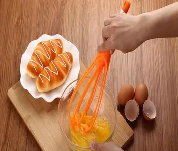 

Hot Rotatable Mixer 2in1 Rotatable Egg Beaters Food-grade PP Whisk Cook Tools Kitchen Blender Detachable Washable Egg Mixer
