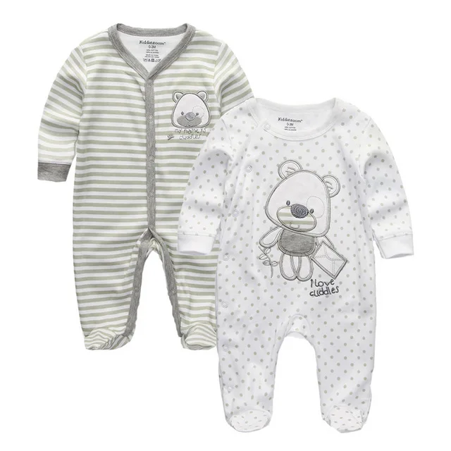 Детские комбинезоны унисекс, 2/3 шт./лот, пижамы для детей 0-12 месяцев, комплект одежды для новорожденных, одежда для маленьких девочек, одежда для маленьких мальчиков с круглым вырезом, Roupa de bebe - Цвет: Baby Boy Clothes2011