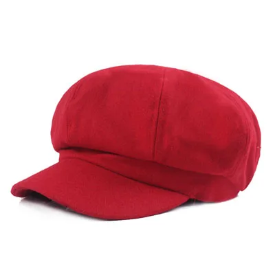 GEERSIDAN Винтаж Шапки газетчик Кепки для Для женщин моды военная шляпа Gorras Планас Snapback Кепки s женские Casquette шляпа восьмиугольная Кепки - Цвет: red