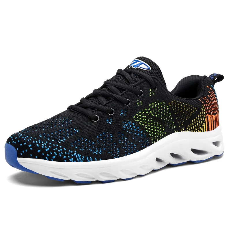 

2019 breathable and comfortable casual shoes fashion men's canvas shoes with men's sports shoes flying woven running shoes #1004