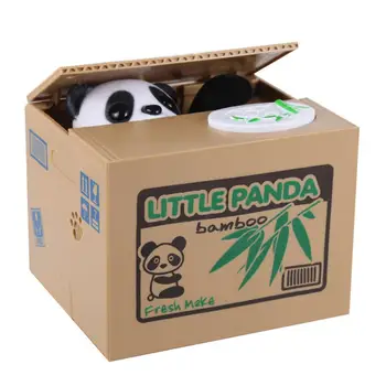 

RCtown Panda Electronic Automatic Stealing Coin Panda Box Coin Bank Money saving Box Toy Gift for Kids HWD30