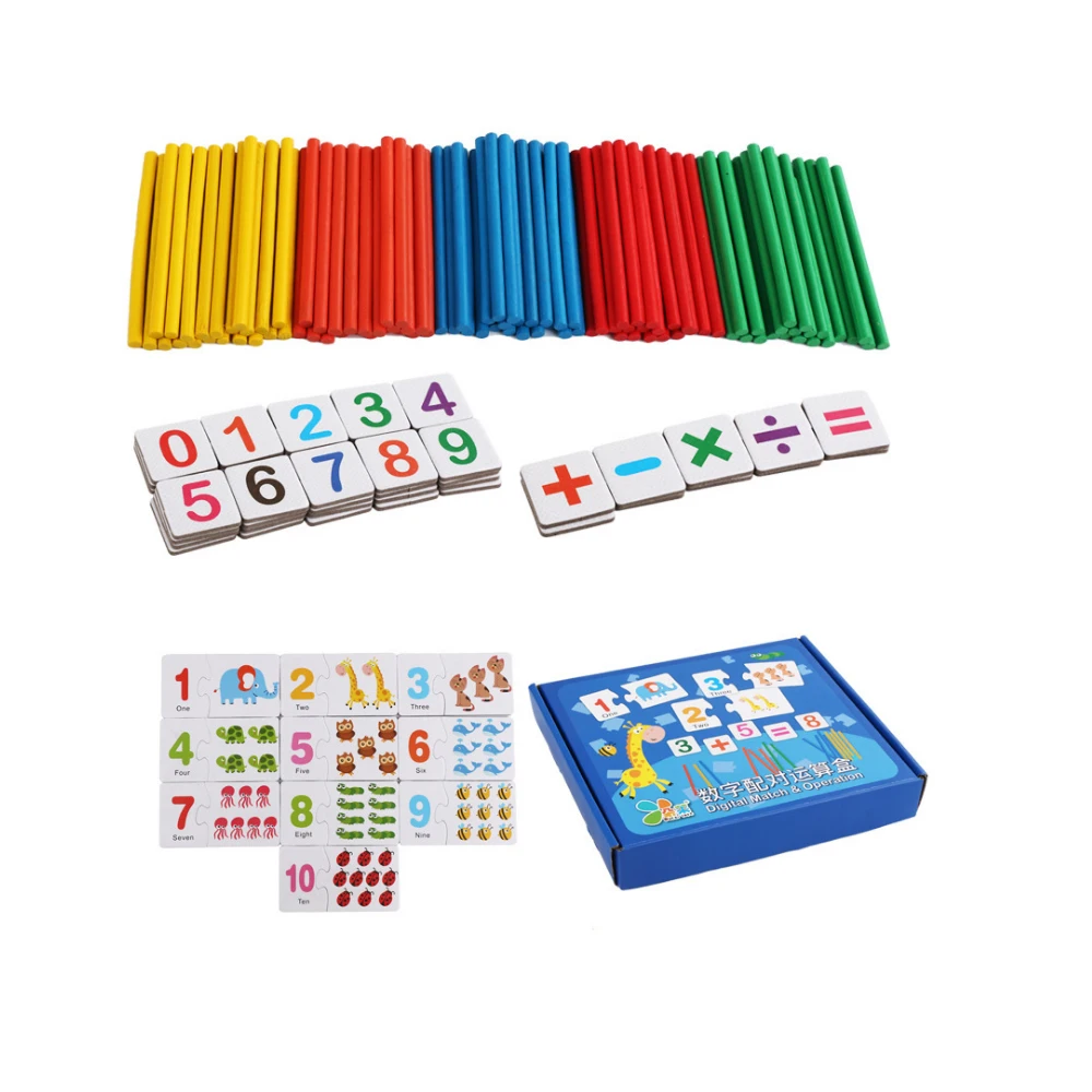 

Children Montessori Materials Learning To Count Numbers Matching Digital Shape Match Early Education Teaching Math Toys