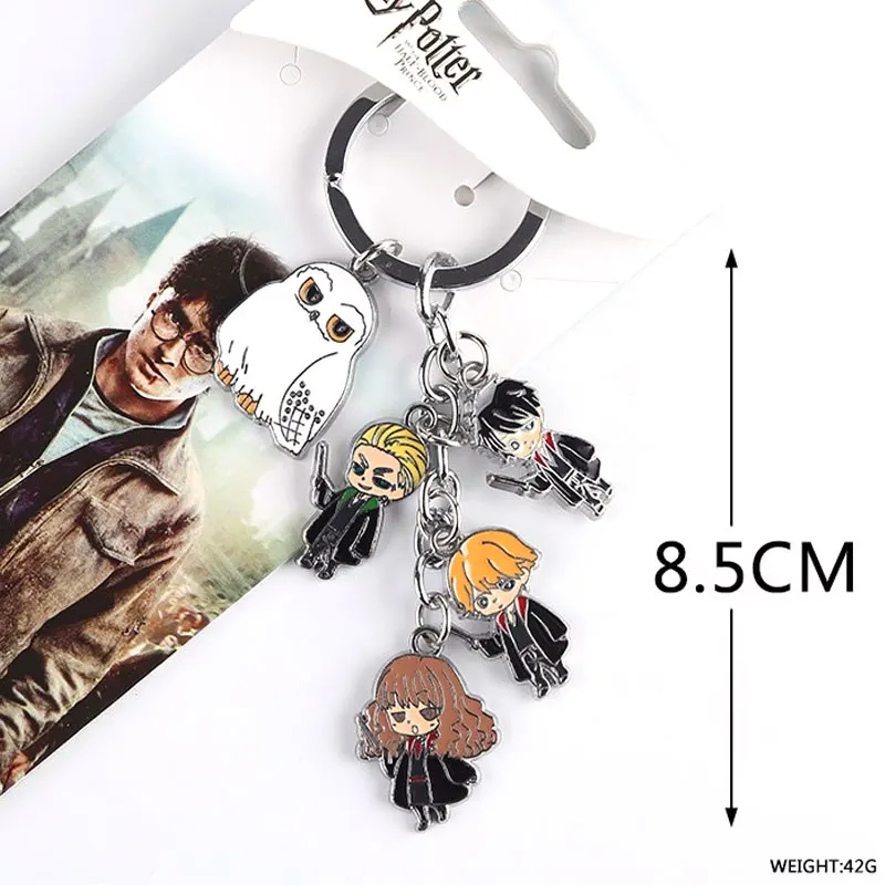 

Fashion Keychains Magic Hedwig Ron Hermione Key Chains KEYCHAIN Cosplay Keyring Charm Accessory Pendant Ornament for Bags Gift