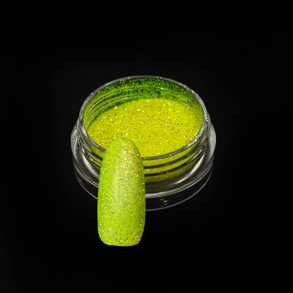 1 бутылка неоновый блеск для ногтей порошок ярко-розовый желтый цвет сахар пигмент для ногтей флуоресцентная пыль блестки 3D украшения TRYG01-06