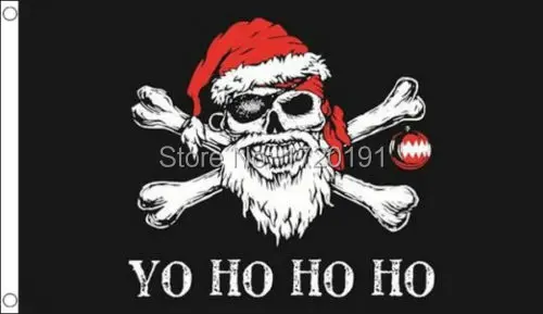 5 x 3 Christmas Pirate Flag Yo Ho Ho Ho Merry Happy Xmas Party Banner