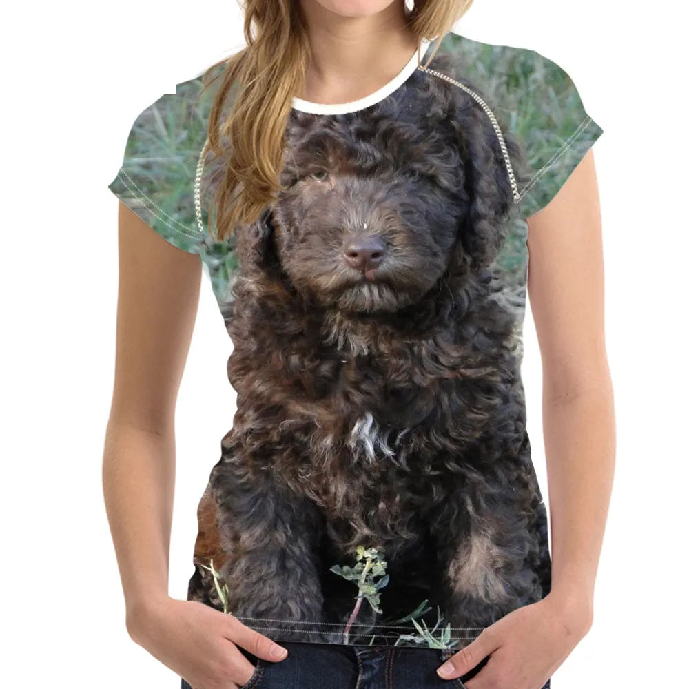

Funny Spanish Water Dog 3D Printing T Shirts Woman Stylish Summer T-shirts for Teen Girls Casual Bodybuilding Tees