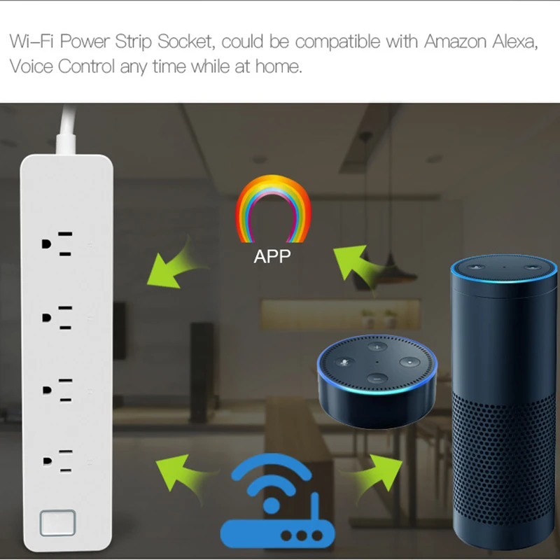 Умный удлинитель с Wi Fi/стабилизатор напряжения голосовое управление Alexa