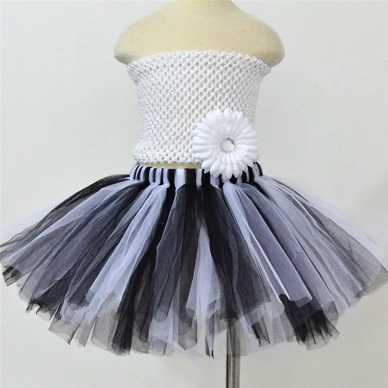 

Black and White Girl Skirt 1-10Y Mini Skirts New Baby Tutus Kids Girls Dancewear Cute Pettiskirt Princess Tulle Girl Tutu Skirt