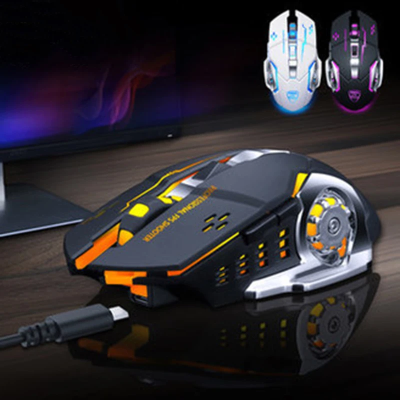 

Backlight Gaming Mouse Adjustable 2400DPI Wireless Mouse 6 Buttons Optical Mute Computer Mouse Mice for PC Laptop Notebook Gamer