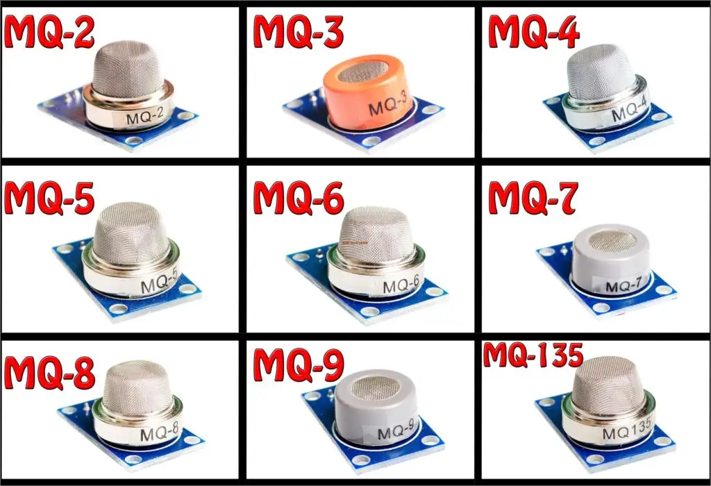Gas detection module MQ-2 MQ-3 MQ-4 MQ-5 MQ-6 MQ-7 MQ-8 MQ-9 MQ-135 senso each of them 1pcs total 9pcs sensor kit | Электронные