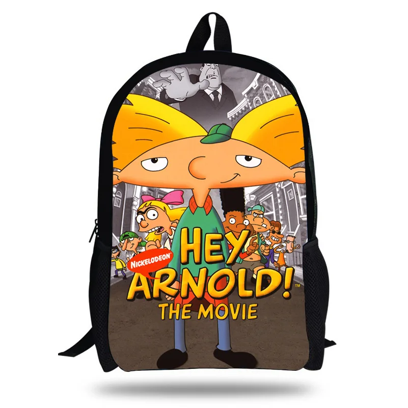 

16inch Newest Cartoon Hey Arnold Design Printing Children School Bags for Teenage Boy Girls Students Backpack Mochila Escolar