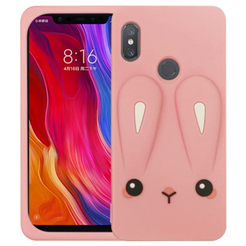 Мультяшный чехол с ремешком для Xiaomi MI 8 MI8 SE Мягкий ТПУ силиконовый бампер