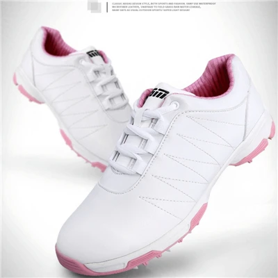 Pgm Golf Shoes for Women Professional Waterproof Sneakers Ladies Breathable Anti-Skid Spikes Sports Golf Shoes AA51025 - Цвет: Розовый