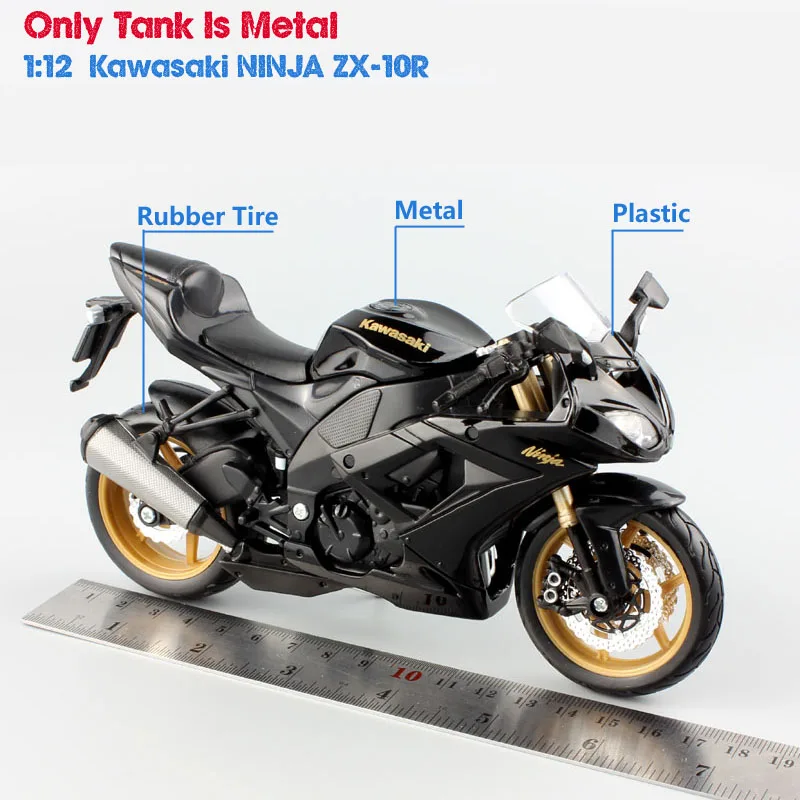 Pаспродажа Детский 112 Maisto Kawasaki NINJA ZX 10R ZX 10R спортивный литой автомобиль мини мотоцикл гоночный мотоцикл Масштаб Модель игрушки черное золото