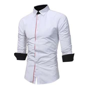 

NEW 2020 autumn Winter Dark buckle Slim Fit long sleeve Single Breasted lapel camisas masculina men clothes camisa hombre