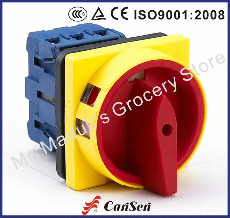 

Cam Switch Ue 440V Ith 20A Isolating switch 3 Pole (CE, CCC, TUV certificate)