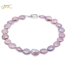 JYX Baroque Pearl Necklace White and Lavender South Sea Freshwater Cultured Necklace Party Jewelry Gift AAA 18 JYX Baroque Pearl Necklace White and Lavender South Sea Freshwater Cultured Necklace Party Jewelry Gift AAA 18