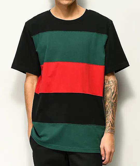 

Men's Skate Street 3 Color Block Oversize T Shirt USA Size S,M,L ( Very Thick and Large)
