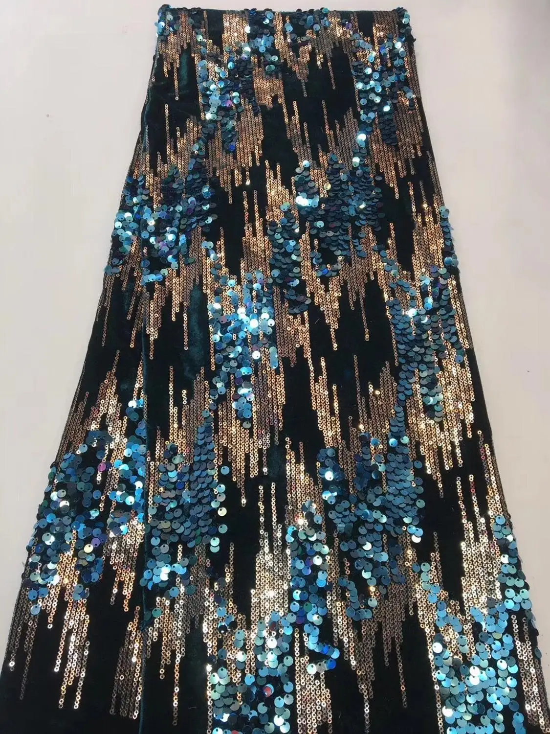 Sunny Нигерия новейший дизайн бархатная кружевная Ткань 5 ярдов/шт высокое качество африканские кружева с цветными блестками для вечерние платья