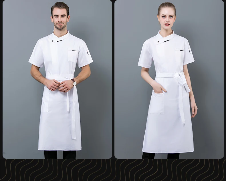 2019 новый шеф-повар куртка унисекс Кухня форма офицантки столовая гостиница Парикмахерская суши рабочая одежда короткий рукав шеф-повар