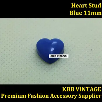 

10PC Fashion Heart Stud Screwback Rock DIY Leathercraft 1/2" Blue
