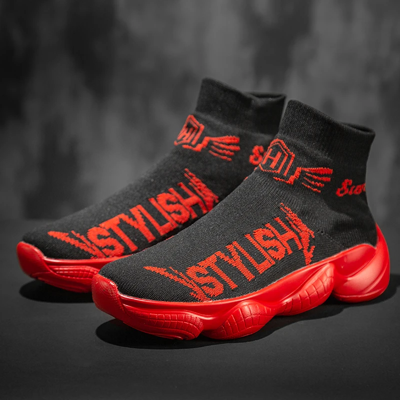 Times New Roman Socks ботинки мужские легкие высокие кроссовки дышащие слипоны мужская