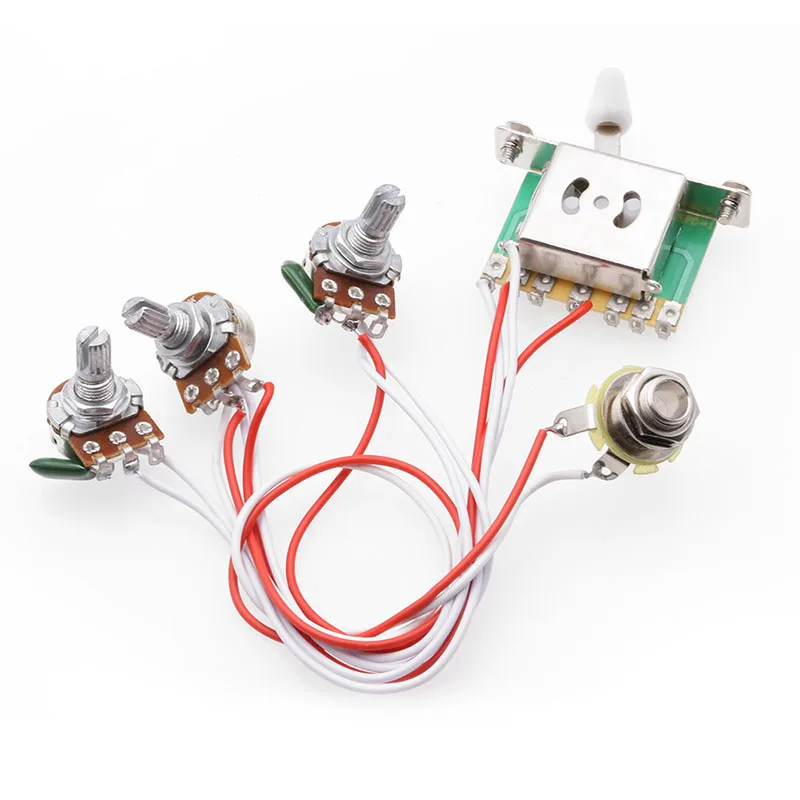 electric guitar pickup harness pickup 1v2t 5 way switch 500k 3 pickup guitar wiring harness prewired