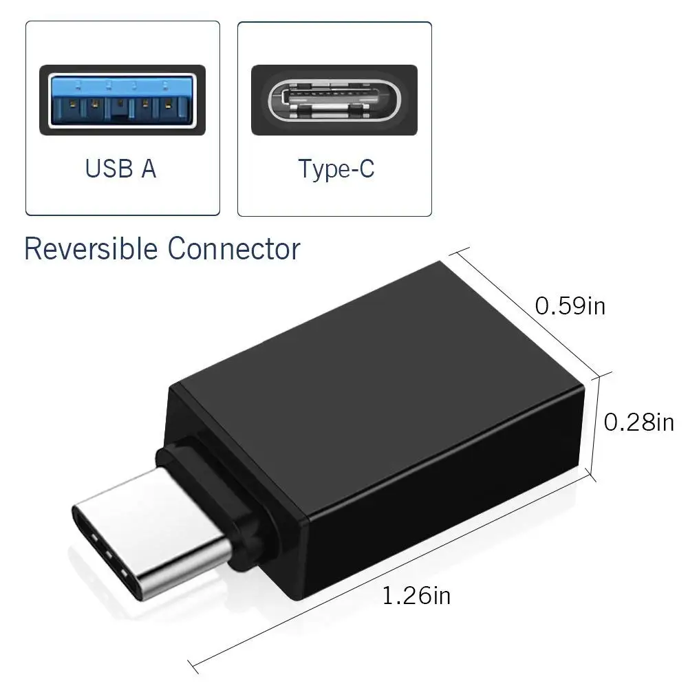Ascromy 2PCS USB-C to USB 3.0 Adapter OTG For Xiaomi Mi6 Mi8 Mi 8 6 A2 Samsung Galaxy S8 S9 Plus Note 9 8 lg g6 Type C Typec OTG (7)