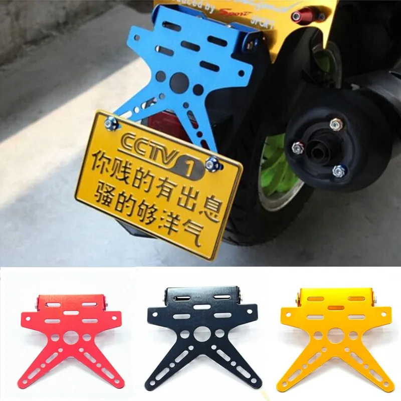 Aluminum Adjustable Angle Motorcycle License Number Plate Holder Mount