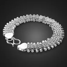 925 genuine solid silver 100% silver link chain bracelet men sterling silver jewelry bracelet . Silver bracelet charm women
