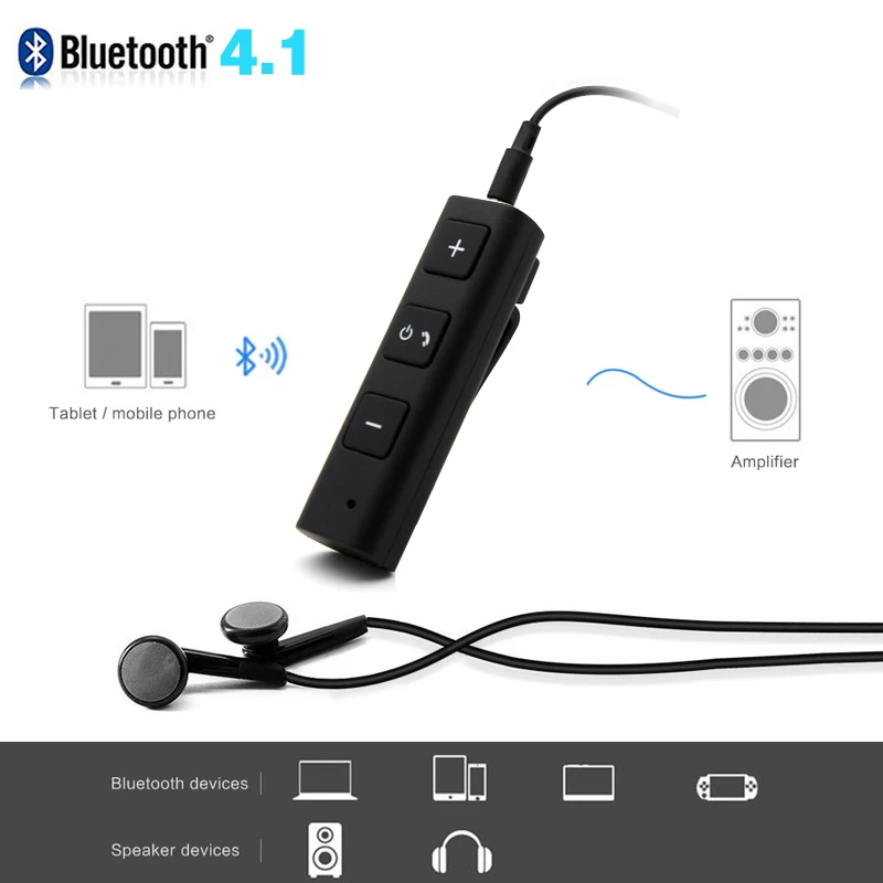 Kopen DAONO 3.5 MM Jack Bluetooth AUX Audio Muziek Ontvanger Carkit Draadloze Speaker Hoofdtelefoon Adapter Handsfree Voor Xiaomi iPhone