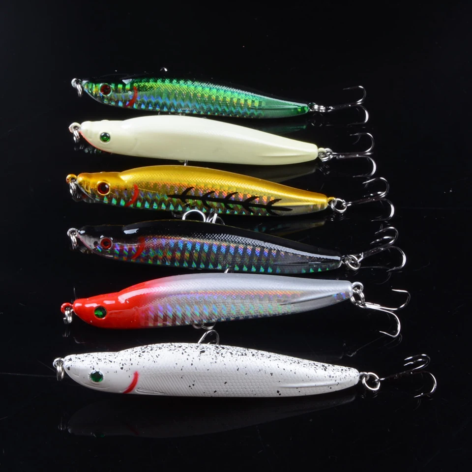 

High Quality 6pcs Fishing Lure 9.5cm 17g Sinking Pencil Long casting Shad Minnow Artificial Bait Crankbait Pesca 3D Eyes