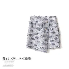 Роскошная юбка ручной работы для женщин, модная винтажная Асимметричная юбка из твида с кисточками и бриллиантовыми пуговицами