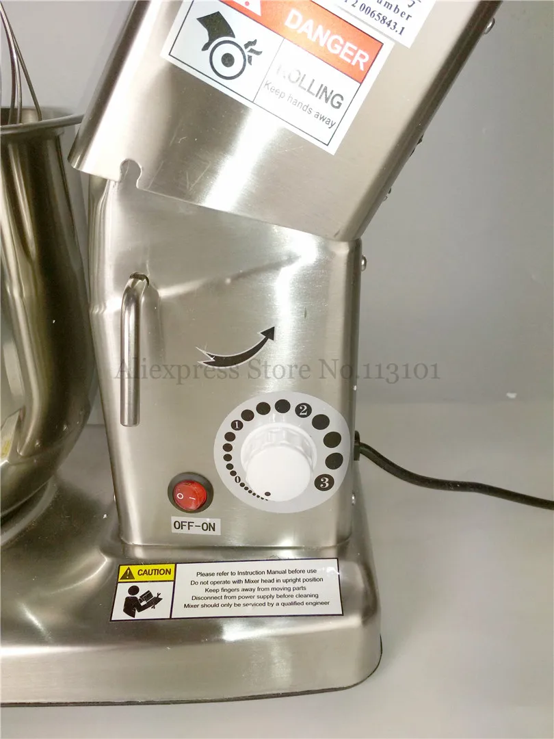 7L Электрический Стационарный пищевой миксер для домашнего и коммерческого использования тестомесильная машина Многофункциональный прочный корпус из нержавеющей стали 220 V~ 240 V