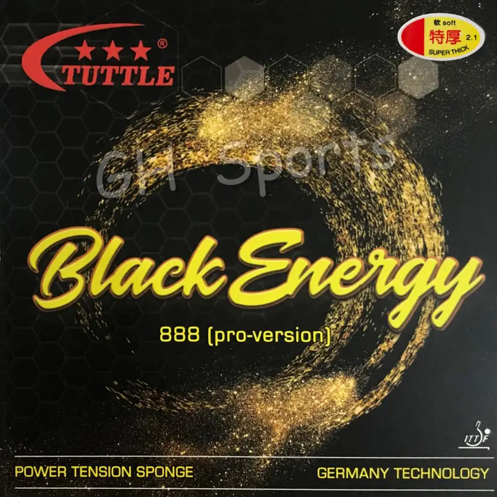 Tuttle Black Energy 888 Германия торт Губка 40+ Настольный теннис Резина, пинг понг резина ITTF