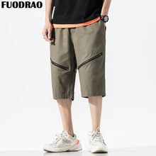 Fuodrao молния х/б мужские шорты летние повседневные шорты Для мужчин хип-хоп Уличная Harajuku джоггеры Для мужчин Костюмы 5XL D056