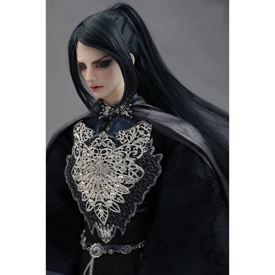 Allaosify Bjd парик 1/3 серый синий персональный пони хвост кукла аксессуары